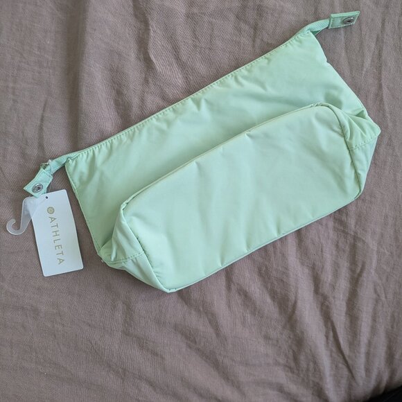 🌸 Athleta All About LARGE Cosmetic Pouch in Lighthouse Green NWT - Picture 4 of 13